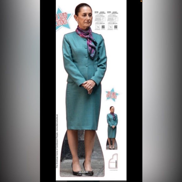 MEXICAN PRESIDENT CLAUDIA SHEINBAUM LIFE SIZE CARDBOARD CUTOUT with Free Ship